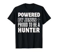 Desarrollado por Jesús Orgulloso de Cazar la Caza de fe Cristiana Camiseta gráfica económica, Hombre, Negro, XL