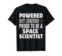 Desarrollado por Jesús Orgulloso de ser un científico Espacial Cristiano Camiseta gráfica económica