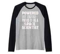 Desarrollado por Jesús Orgulloso de ser un científico Espacial Cristiano Camiseta Manga Raglan