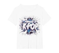 Desarrollado por K-Pop: Motivate y Baila con tu corazón Camiseta, Mujer Tallas Grandes, Blanco, 1XL Grande