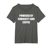 Desarrollado por la curiosidad y el café Camiseta, Mujer Tallas Grandes, Asfalto, 1XL Grande