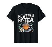 Desarrollado por Tea Floral Cup Leaves Relax Camiseta gráfica económica, Hombre, Negro, L