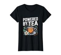 Desarrollado por Tea Floral Cup Leaves Relax Camiseta gráfica económica, Mujer, Negro, L