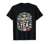 Desarrollado por Tea Funny Beverage Quote Design Camiseta gráfica económica, Hombre, Negro, L