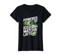 Desarrollado por un Entusiasta de Iced Matcha Latte Camiseta gráfica económica, Mujer, Negro, XL