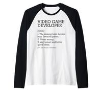 Desarrollador de videojuegos Definición de trabajo Personalizado Divertido Camiseta Manga Raglan