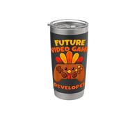 Desarrollador de videojuegos Future Thanksgiving Gaming Fun Boy Kid Vaso térmico de acero inoxidable de doble pared