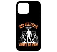 Desarrollador Web por Día Zombie de Noche Funny Halloween Creepy Carcasa para iPhone 16 Pro MAX