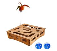 Desarrollo Cognitivo Rompecabezas Para Gatos Juguete Diseño De Madera Natural Juego Interactivo De Búsqueda De Escondite Para Jugar Juego Automático Juguete Para Aliviar Las Ansiedades De Los Gatos