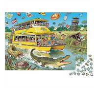 Desastre del Crucero de Cocodrilos en Las Sabanas de Kakadu Puzzle De Madera Impermeable Puzzles De 1000 Piezas para Adultos Imposible Rompecabezas Juegos Desafiantes