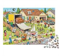 Desastre del día de Movimiento suburbano Puzzle De Madera Impermeable Puzzles De 1000 Piezas Regalos para Adultos Colorido Rompecabezas Decoración del Hogar
