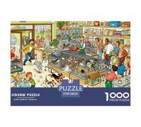 Desastre en el Día de Adopción del Zoológico de Mascotas Puzzle De Madera Impermeable DIY Puzzles De 1000 Piezas Regalos para Adultos Divertido Rompecabezas Juegos Educativos