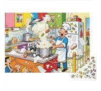 Desastre en la Cocina de Dibujos Animados Puzzle De Madera Impermeable DIY Puzzles De 1000 Piezas para Adultos Desafiante Y Estimulante Rompecabezas para Juegos Educativos