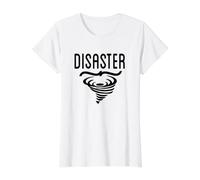 Desastre Natural Camiseta gráfica económica, Mujer, Blanco, S