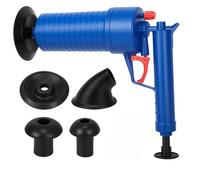 Desatascador de aire comprimido con 4 adaptadores | Limpiador desbloquea WC, lavabos, duchas y bañeras