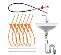Desatascador de Desagües - Serpiente Desatascadora para Lavabo de Baño,Juego de 9 Accesorios Reutilizables para Protección de Tuberías en Cocina Baño Dormitorio Estudiantil