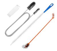 Desatascador de drenaje y herramienta limpiadora, 3 piezas, 155 cm, cepillo limpiador de tuberías de drenaje de doble extremo, cepillo desatascador de fregadero de 45 cm, removedor de obstrucciones de