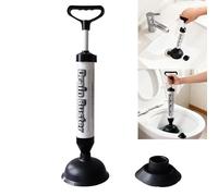 Desatascador de Tuberías a Presión Profesional,Bomba de Aire Manual con 2 Ventosas, Potente Desatascador de Drenaje para Fregadero,Inodoro, Bañera y Ducha,Bomba de Vacío para Desatascar Tuberías