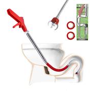Desatascador de tuberías con pinza, de 1,8 m, flexible, de acero, para inodoros y lavabos, extra resistente, reutilizable.