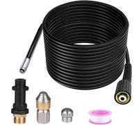 Desatascador de tuberías de 15 m para hidrolimpiadora Karcher. Desatascador de tuberías profesional compatible con K2-K7/HD/HDS, 180 bar, 60 C.