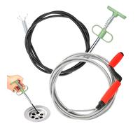 Desatascador de tuberías en espiral de 5 m x 6 mm, con tubo de desagüe de 2 m, abrazadera de cuerpos extraños, espiral universal, para obstrucciones persistentes