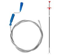 Desatascador De Tuberias Profesional Cable Desatascador Tuberias 2 Piezas 3 Metros x 6,5mm & 0,6 Metros x 6,5 mm Desatascador Fregadero Desatascador WC Desatascador Espiral Manual Ideal