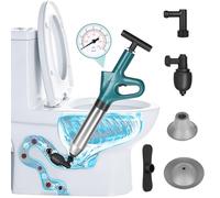 Desatascador de WC, bomba desatascadora a presión, desatascador de lavabos a presión, desatascador profesional de lavabos y desagües, potente desatascador de lavabos y WC a presión, para desatascar WC