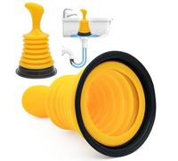 Desatascador fregadero, Desatascar fregadero, para Fregadero Desatascador de Drenaje Desatascador de Desagüe Desatascador de Mano Desastascador Manual para Baño Cocina (Amarillo)
