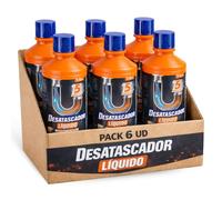 Desatascador liquido, Gel para Tuberías, Desatasca a la Primera, Elimina atascos en tuberias y Desagües, Acción rápida en 5 Minutos, Con Agentes salva tuberías, Contiene 6 botellas de 1 Litro