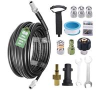 Desatascador Tuberías a Presión 10M, Manguera Hidrolimpiadora 400 Bar / 5800 PSI con Boquillas Rígidas y Giratorias, Limpieza Fácil de Tuberías y Desagües, Compatible con Kärcher K2 K3 K4 K5 K6 K7