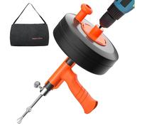 Desatascador Tuberías con Tambor Metálico, Espiral Estable 10m con Accesorio de Taladrar, Eficiente para Desatascar Tuberías de Agua y Residuos