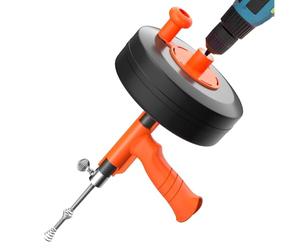 Desatascador Tuberías con Tambor Metálico, Espiral Estable 10m con Accesorio de Taladrar, Eficiente para Desatascar Tuberías de Agua y Residuos