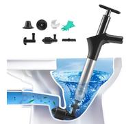 Desatascador Tuberias, Desatascador WC con 4 Cabezas de Pistón Aire Barómetro Desatascar Fregadero Muy Atascado Profesional Presion Desagues para Inodoro Lavabo Bañera Tubería Plato Ducha