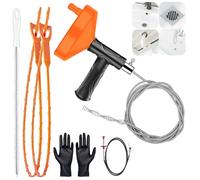 Desatascador Tuberias Profesional 10M, Desatascador de Tuberias con Cable Flexible de Acero, Serpiente Desatascadora para Fregadero, Ducha, Bañera, WC y Desagües, Elimina Atascos de Pelo y Suciedad