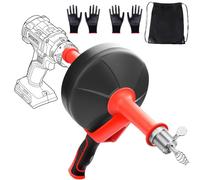Desatascador Tuberias Profesional 13M Alambre Cable Desatascador Tuberias a Presion Desatascador Fregadero Limpia Maquina Desatascar Tuberias Desatascadores Destapa Cañerias con 2 pares de Guantes