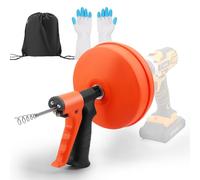 Desatascador Tuberias Profesional 15M,Espiral De Limpieza De Tuberías,Desatascador Tuberias Profesional Espiral,Función Automática,Desatascador De Desagües En Espiral Para Cocina Baño,Lavabo,Bañera