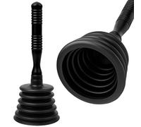 Desatascador Tuberías y Destapador Cañerías - Succión Potente - Elimina Atascos en Ducha, Lavabo, Bañera y Cocina - Desatascador Fregadero Multiusos Duradero (Negro)