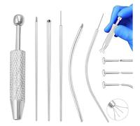 Desatornillador De Bolas De Piercing, Juego De Cambio De Piercing, 5 Agujas Guía Con Herramienta De Pinza Para Oreja, Nariz, Labio, Ombligo Y Lengua