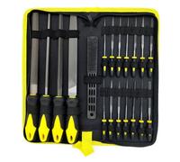 Desattot Limas Duraderas Precisión Metal | Juego de limas metálicas de 19 piezas con 4 perfiles y 14 limas de aguja, almacenaje en maleta resistente.