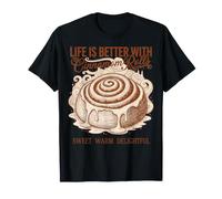 Desayuno La Vida es Mejor con Rollos de Canela Brunch Café Camiseta