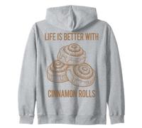 Desayuno La Vida es Mejor con Rollos de Canela Brunch Café Sudadera con Capucha