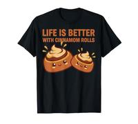 Desayuno La Vida es Mejor con Rollos de Canela Divertido Brunch Camiseta