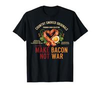 Desayuno Make Bacon Not War Funny Brunch Food Camiseta