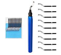 Desbarbado Herramienta universal para desbarbar con mango de metal y 10 cuchillas de repuesto cuchilla giratoria de 360 ° para impresoras 3D plástico aluminio y acero inoxidable