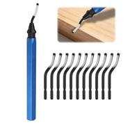 Desbarbador Metal, Herramienta de Desbarbado Universal con 11 Piezas Cuchillas de Repuesto HSS, Cuchillas de Desbarbado de Rotación de 360°, para Impresoras 3D, Plástico, Aluminio y Acero Inoxidable