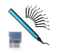 Desbarbador para Metal, Herramienta de Desbarbado, Desbarbador Metal, Escariador 360° Giratorio Quita Rebabas para Acero Plástico Aluminio Cobre Impresora 3D con Cuchillas de Repuesto HSS