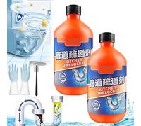 Desbloqueador de Fregadero y Agente de Dragado de Tuberías 2024 - Potente Desatascador de Cocina (2 Unidades, 300 ml)