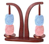 Desbobinador de lana magnético, doble magnético, soporte para hilo de madera, soporte para bolas de hilo doble, soporte para bolas de lana, soporte giratorio magnético para bolas de lana, regalo de