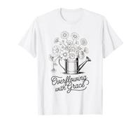 Desbordando con gracia Floral Mamá Cristiana Madre Hija Camiseta