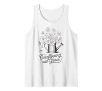 Desbordando con gracia Floral Mamá Cristiana Madre Hija Camiseta sin Mangas